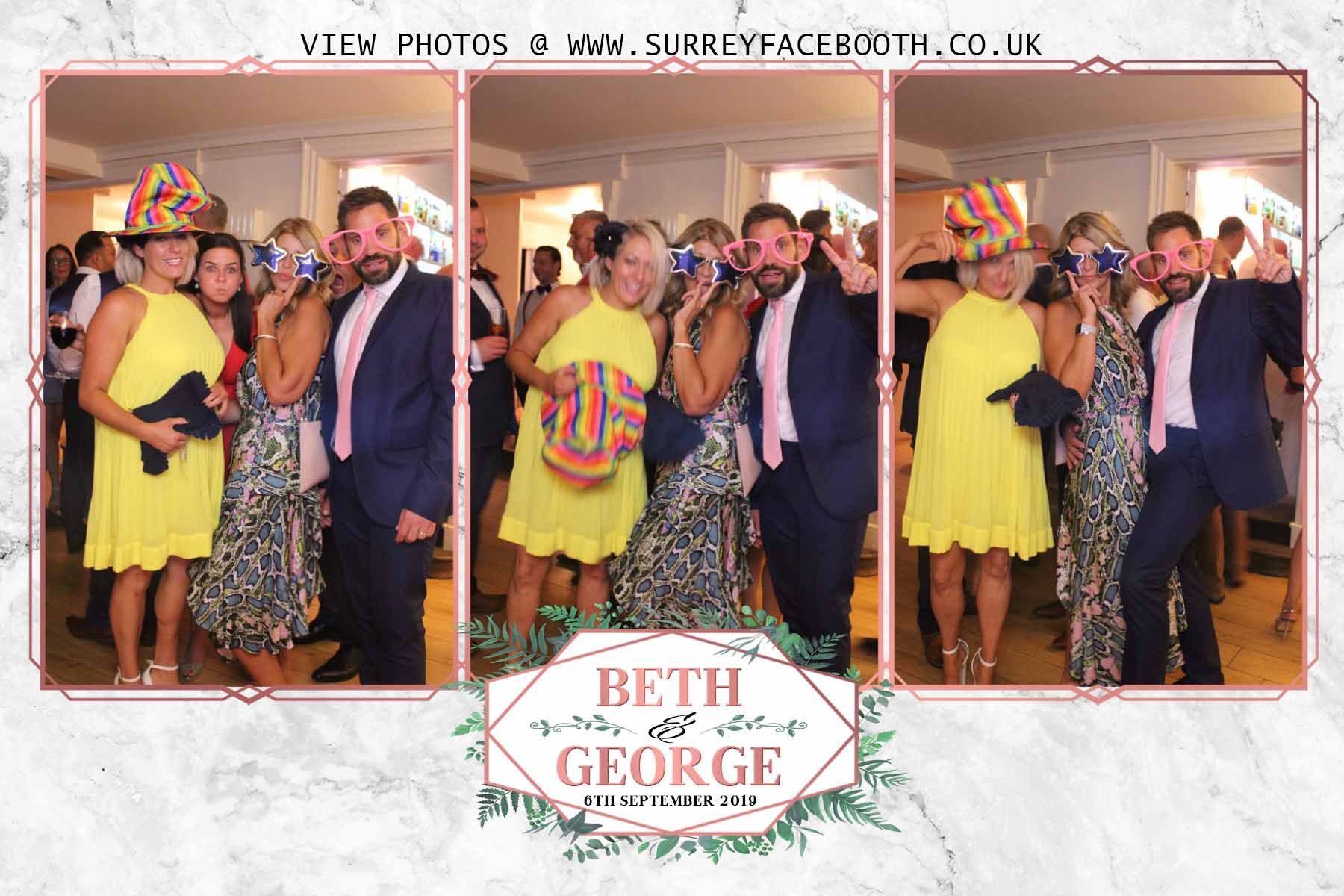 George and Beth's Wedding  | View more photos from the event at galleries.surreyfacebooth.co.uk/u/Surrey-FaceBooth/George-and-Beths-Wedding